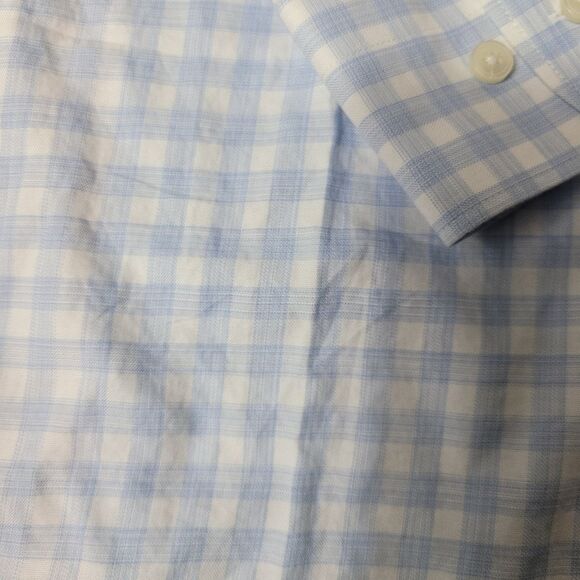 Suitsupply Men's M Button Down Shirt Egyptian Cotton Blue & White Gingham Plaid - Picture 4 of 10